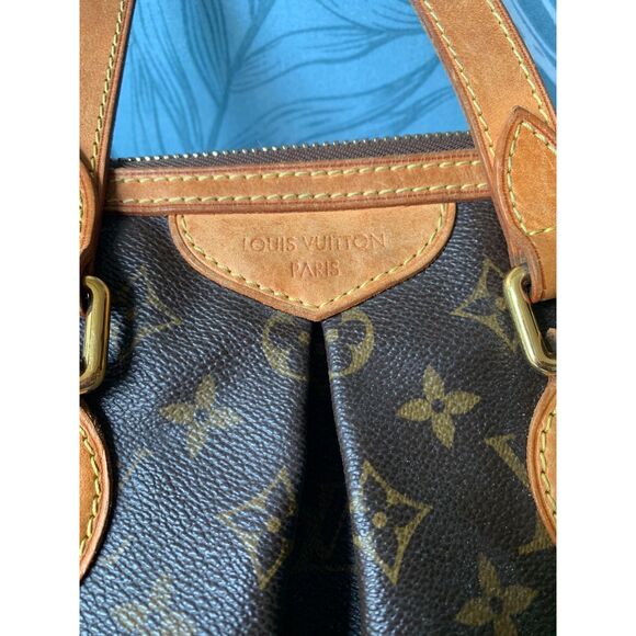 LOUIS VUITTON Palermo PM Monogram Brown Canvas Hand Bag Tote Purse Paris - Picture 5 of 15